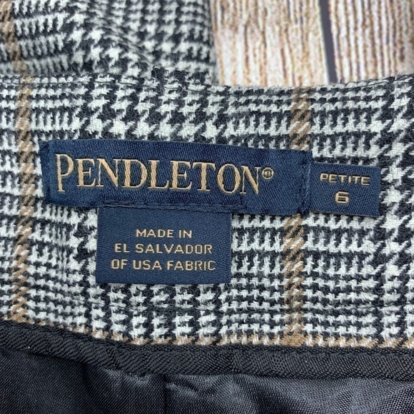 Pendleton Black, White & Brown Plaid Pattern Pants - Picture 3 of 5
